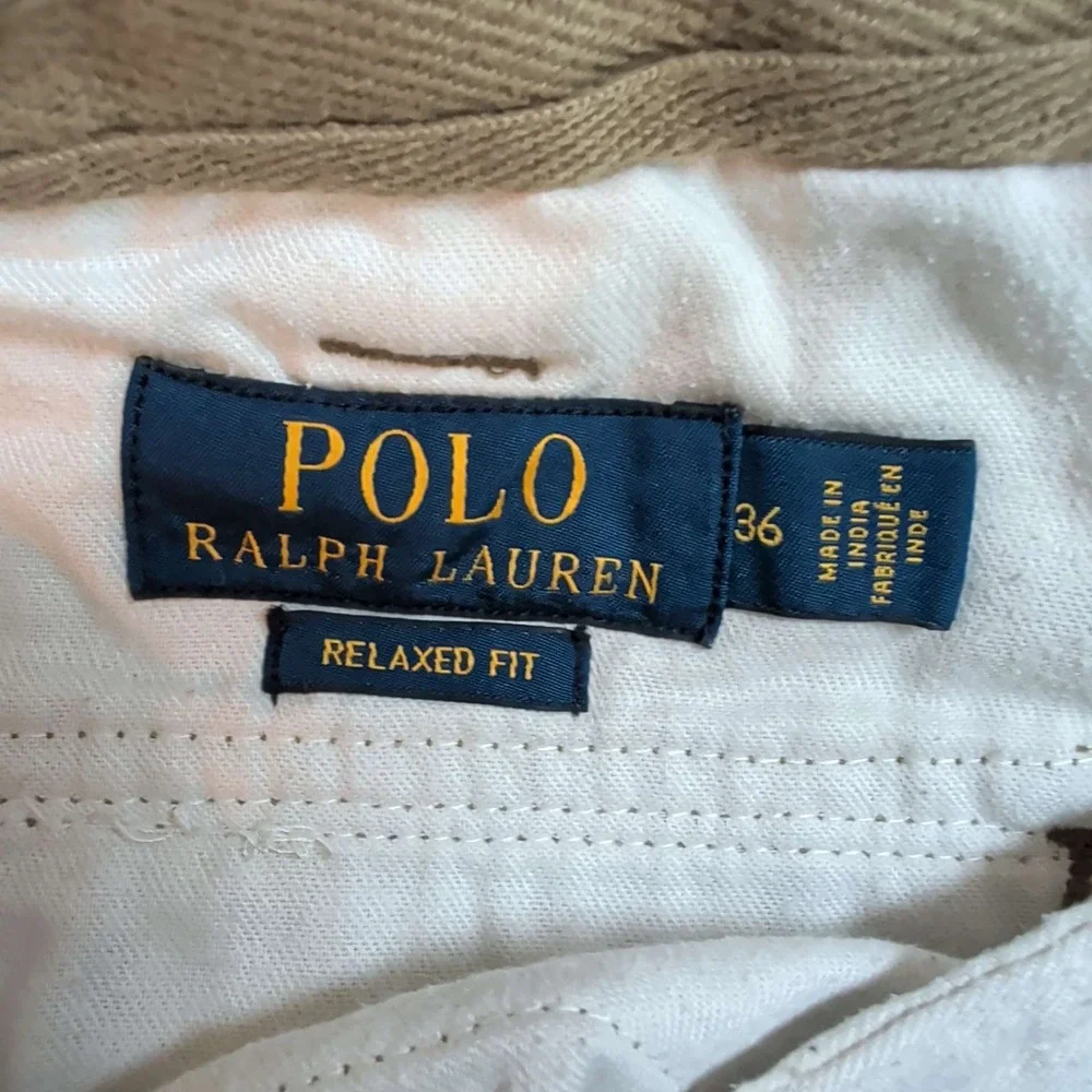 Polo Ralph Lauren Cargo Shorts Mens 36 Tan Khaki Relaxed Fit Cotton Utility